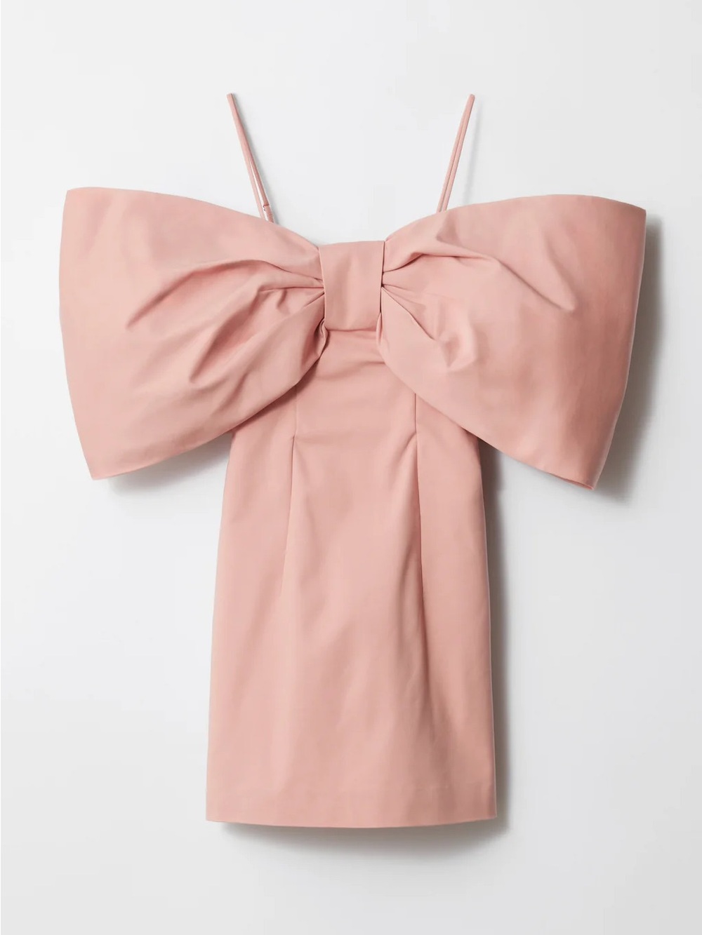 & Other Stories Blush Pink Off-Shoulder Bow Mini Dress - Picture 2 of 3